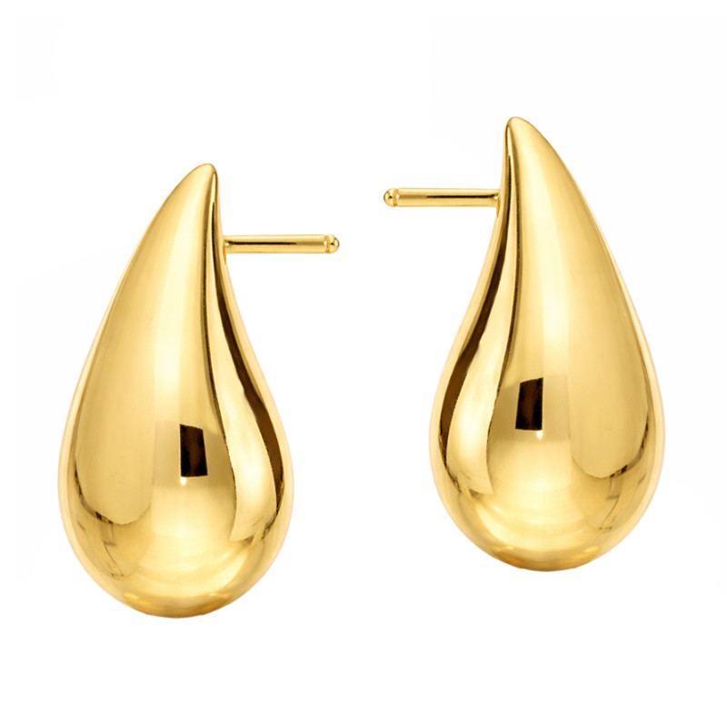 Kolczyki VIRAL kropla dmuchana 3D, złoto 585