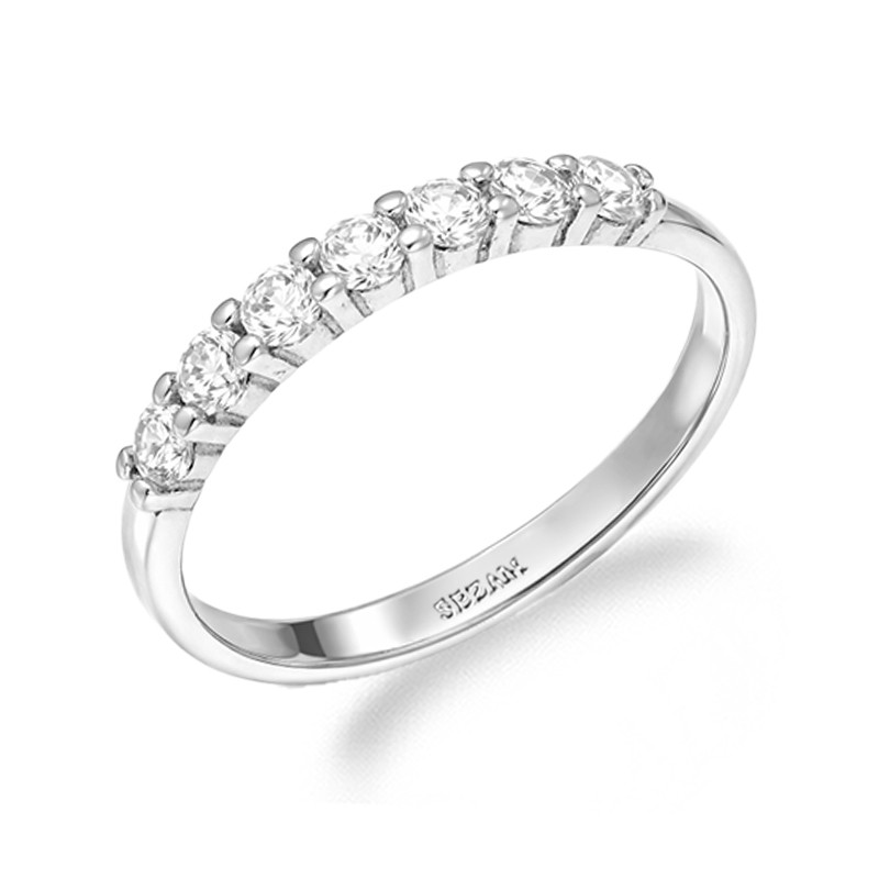 Pierścionek z cyrkoniami, srebro próby 925