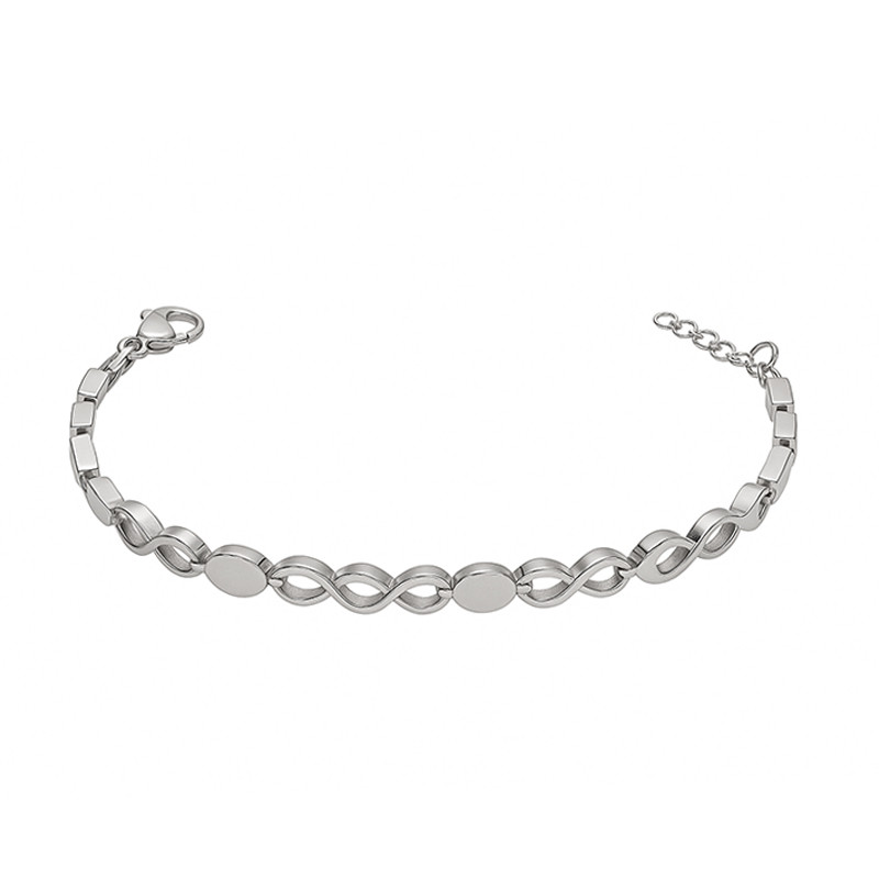 Srebrna Bransoletka Nieskończoność i Owalne Ogniwa - JubilerSezam.pl
