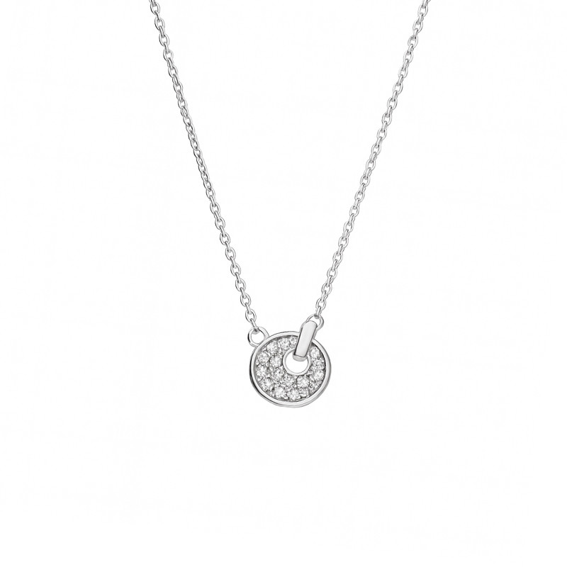 Srebrny naszyjnik koło z cyrkoniami - JubilerSezam.pl