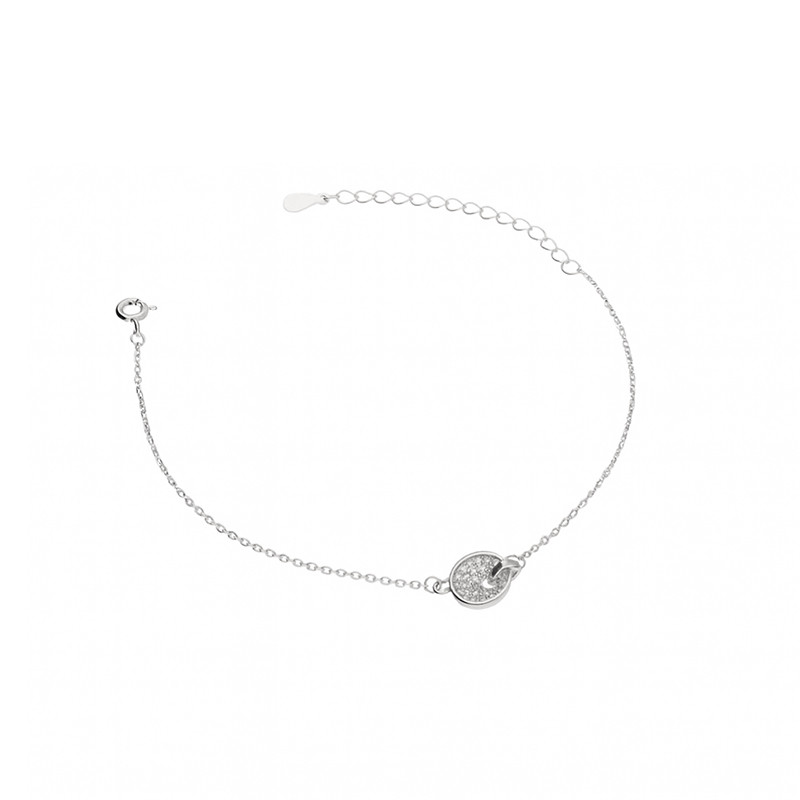 Srebrna Bransoletka Koło z Cyrkoniami pr. 925 - JubilerSezam.pl