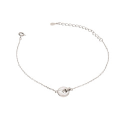 Srebrna Bransoletka z Masą Perłową Koło - JubilerSezam.pl