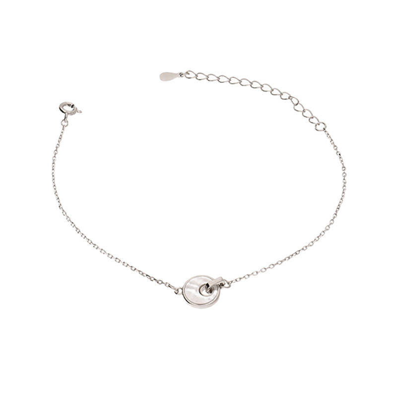 Srebrna Bransoletka z Masą Perłową Koło - JubilerSezam.pl