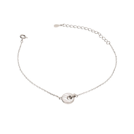 Srebrna Bransoletka z Masą Perłową Koło - JubilerSezam.pl