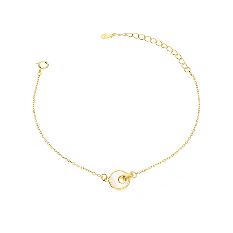 Pozłacana bransoletka z masą perłową - JubilerSezam.pl