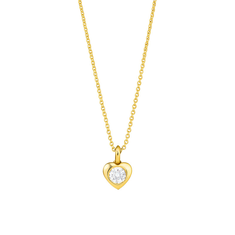Pozłacany Naszyjnik Serce z Cyrkonią - JubilerSezam.pl