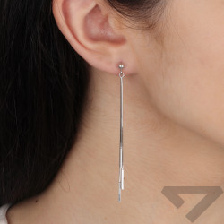 Kolczyki srebrne wiszące z trzema linkami