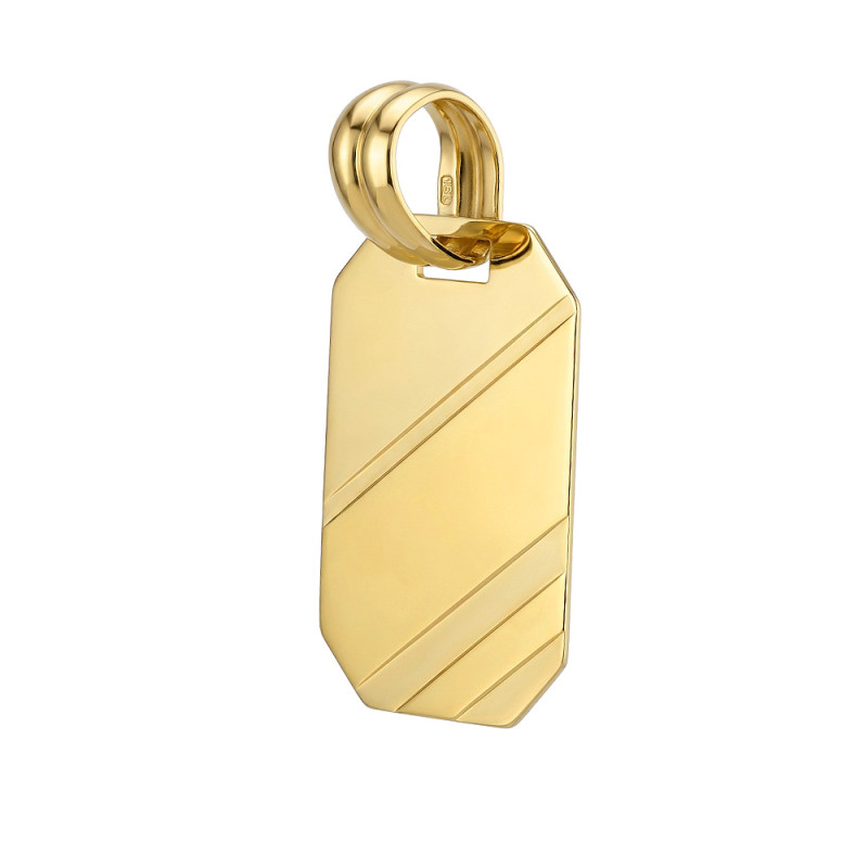 Złota Zawieszka Blaszka z Paskami - JubilerSezam.pl