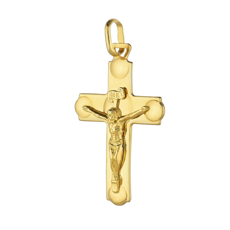Złoty Krzyżyk z Panem Jezusem pr. 585 - JubilerSezam.pl