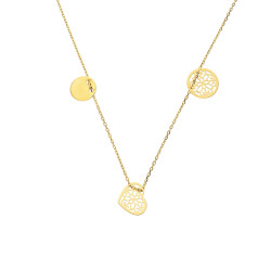 Naszyjnik złoty z sercem i kołami próba 375