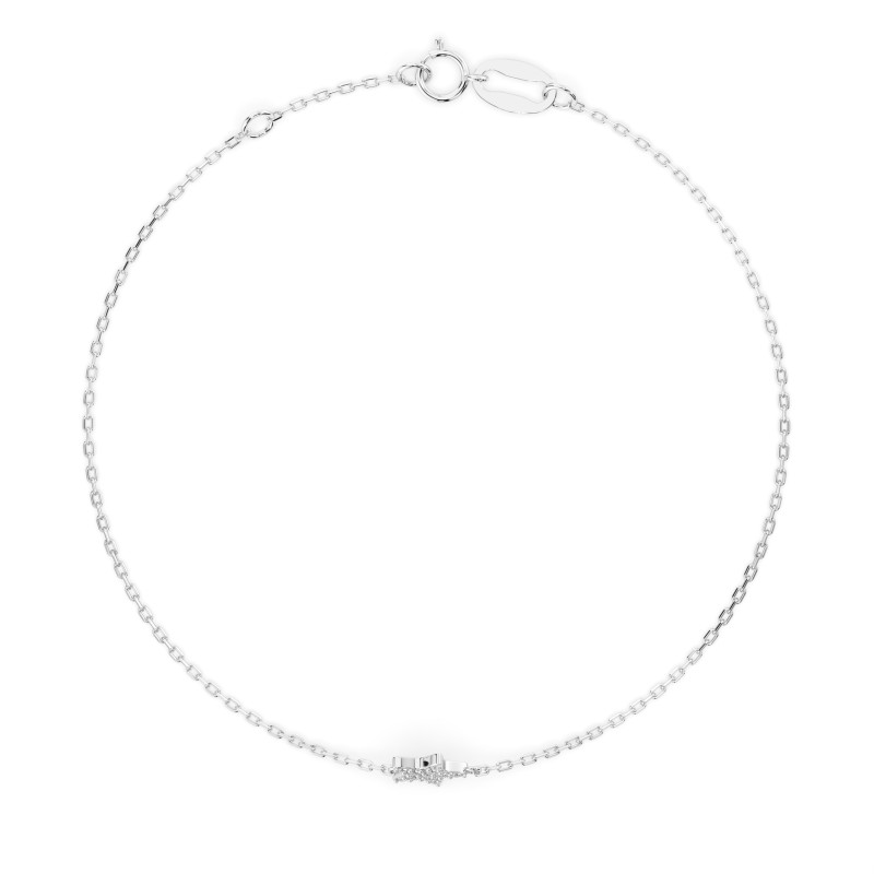 Bransoletka Minimalizm z diamentami 105-10013-W-0.03 - Jubiler Sezam