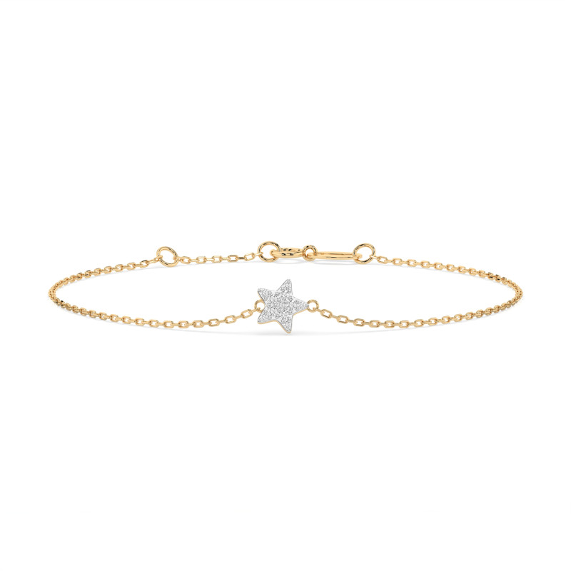 Bransoletka Minimalizm z diamentami 105-10013-Y-0.03 - Jubiler Sezam