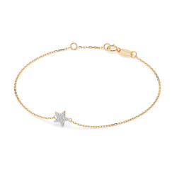 Bransoletka Minimalizm z diamentami 105-10013-Y-0.03 - Jubiler Sezam