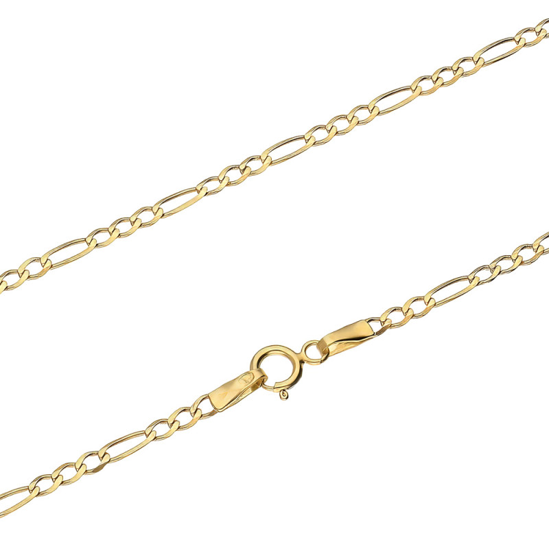 Złoty łańcuszek Figaro pr. 585 - Klasyczny splot - JubilerSezam.pl