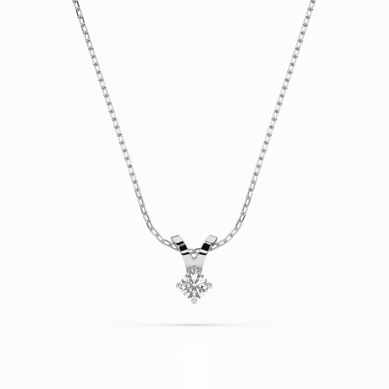 Naszyjnik Soliter z diamentem 104-10037-W-0.1 - Jubiler Sezam