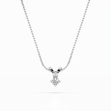 Naszyjnik Soliter z diamentem 104-10037-W-0.1 - Jubiler Sezam