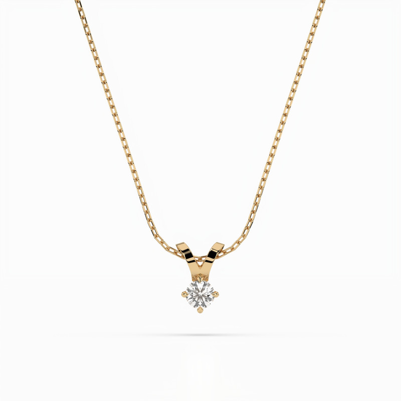 Naszyjnik Soliter z diamentem 104-10037-Y-0.1 - Jubiler Sezam