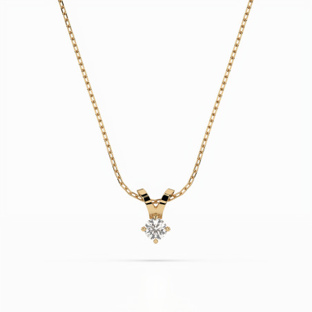 Naszyjnik Soliter z diamentem 104-10037-Y-0.1 - Jubiler Sezam
