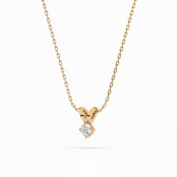 Naszyjnik Soliter z diamentem 104-10037-Y-0.1 - Jubiler Sezam