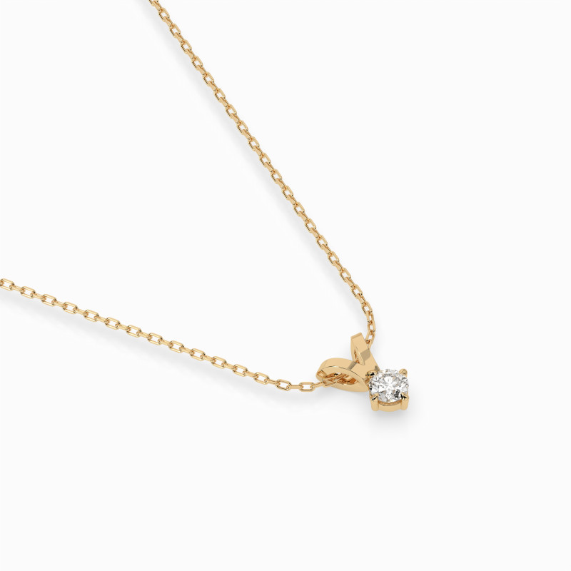 Naszyjnik Soliter z diamentem 104-10037-Y-0.1 - Jubiler Sezam