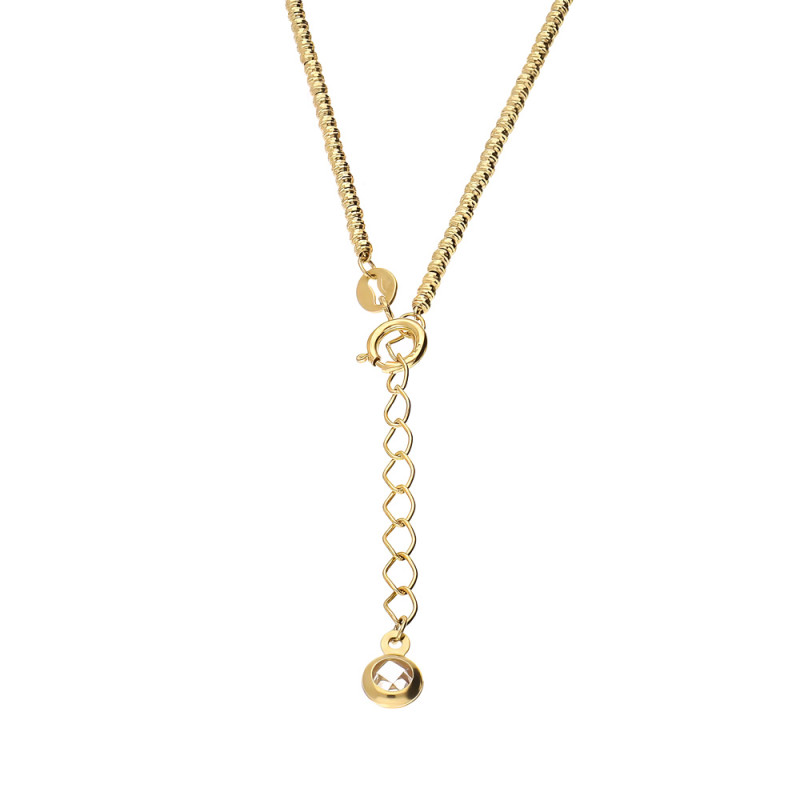 Złoty naszyjnik z grawerowanymi kulkami - JubilerSezam.pl