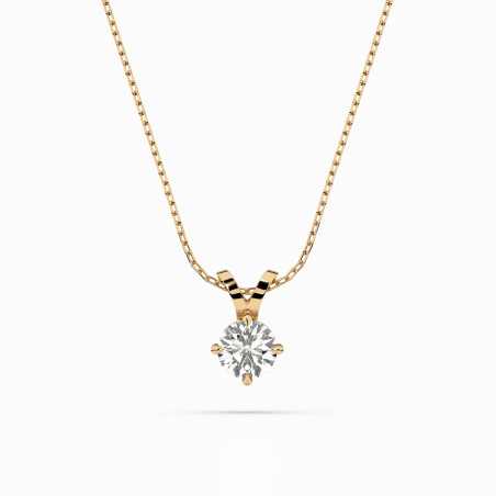 Naszyjnik Soliter z diamentem 104-10037-Y-0.5 - Jubiler Sezam