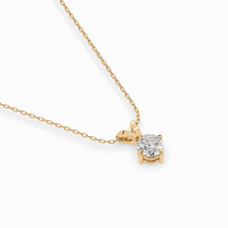 Naszyjnik Soliter z diamentem 104-10037-Y-0.5 - Jubiler Sezam