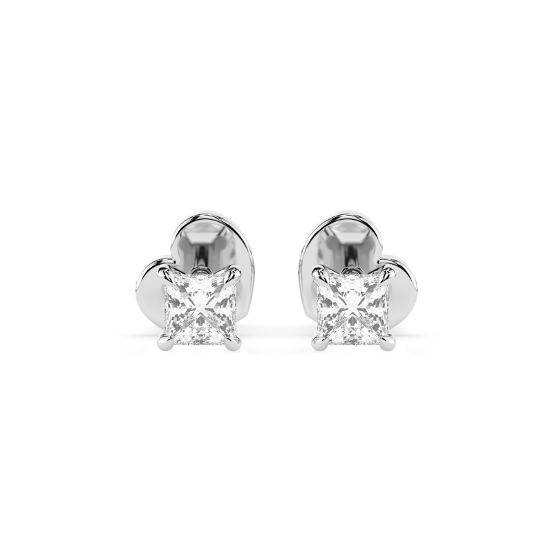 Kolczyki Soliter Motylek z diamentami 102-10113PR-W-0.34