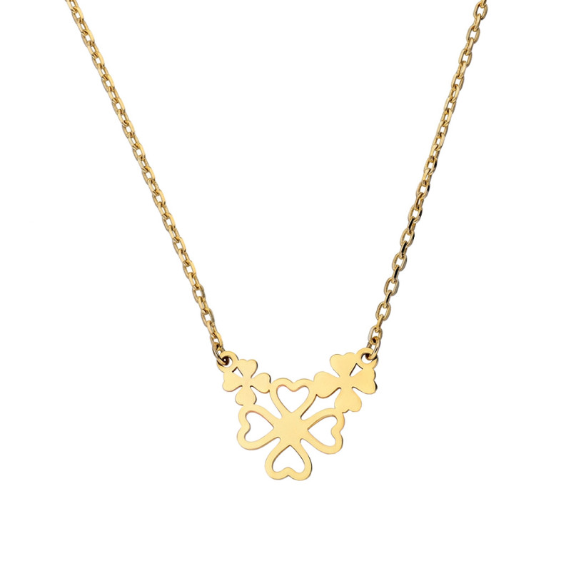 Złoty Naszyjnik z Koniczynkami - Symbol Szczęścia - JubilerSezam.pl