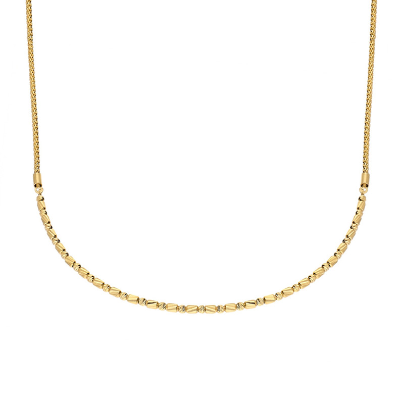 Złoty Naszyjnik z Kulami i Walcami Coreana - JubilerSezam.pl