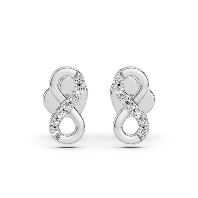 Kolczyki Minimalizm z diamentami 102-10092-W-0.09 - Jubiler Sezam