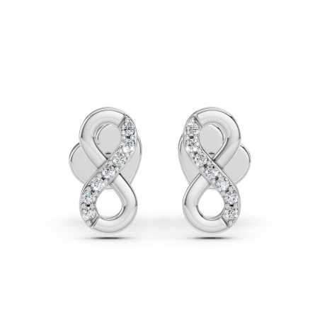Kolczyki Minimalizm z diamentami 102-10092-W-0.09 - Jubiler Sezam