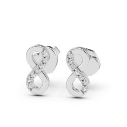 Kolczyki Minimalizm z diamentami 102-10092-W-0.09 - Jubiler Sezam