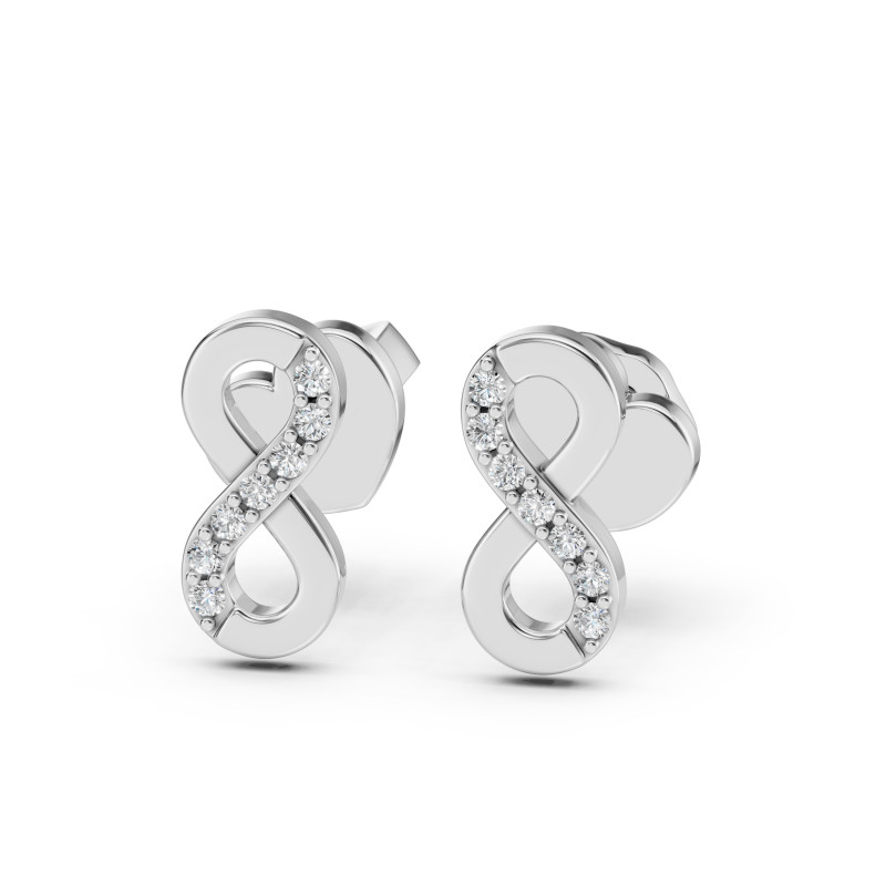 Kolczyki Minimalizm z diamentami 102-10092-W-0.09 - Jubiler Sezam