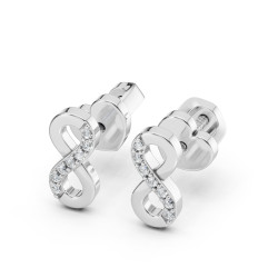 Kolczyki Minimalizm z diamentami 102-10092-W-0.09 - Jubiler Sezam