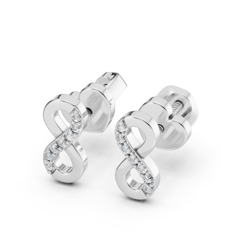 Kolczyki Minimalizm z diamentami 102-10092-W-0.09 - Jubiler Sezam