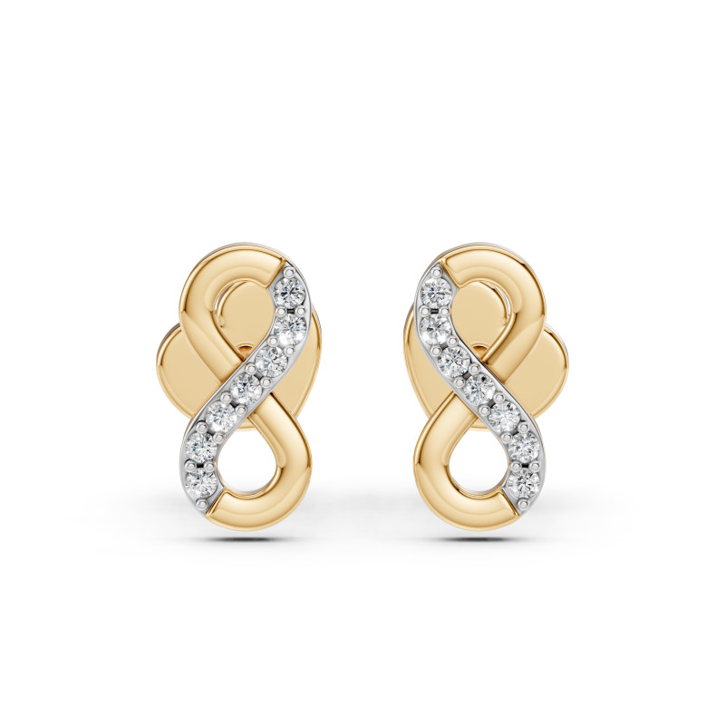 Kolczyki Minimalizm z diamentami 102-10092-Y-0.09 - Jubiler Sezam