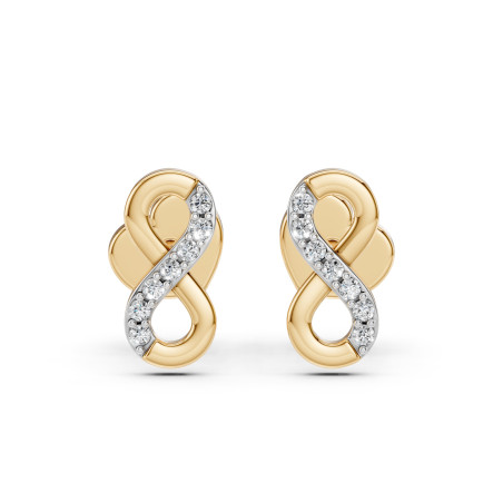 Kolczyki Minimalizm z diamentami 102-10092-Y-0.09 - Jubiler Sezam