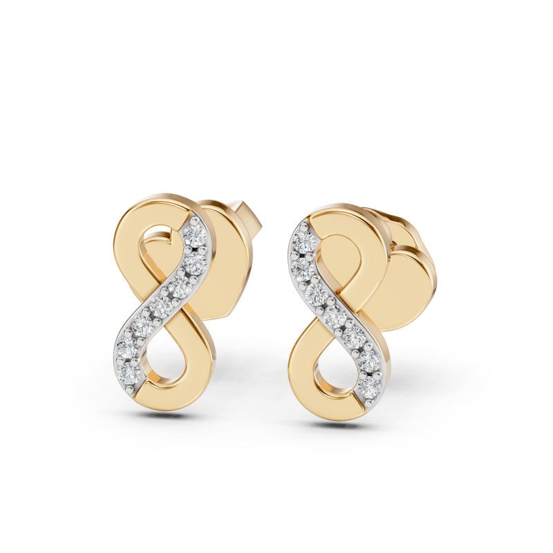 Kolczyki Minimalizm z Diamentami KB 102-10092-Y-0.09