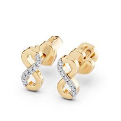 Kolczyki Minimalizm z diamentami 102-10092-Y-0.09 - Jubiler Sezam