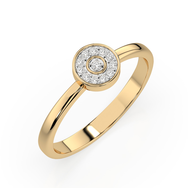 Pierścionek Iluzja z diamentami 101-10075-Y-0.07 - Jubiler Sezam