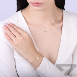 Naszyjnik srebrny 925 w kolorze złotym, kółko pełne na łańcuszku anker