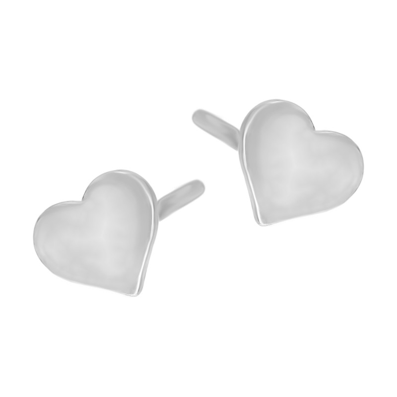 Kolczyki w kształcie gładkiego serca srebro 925