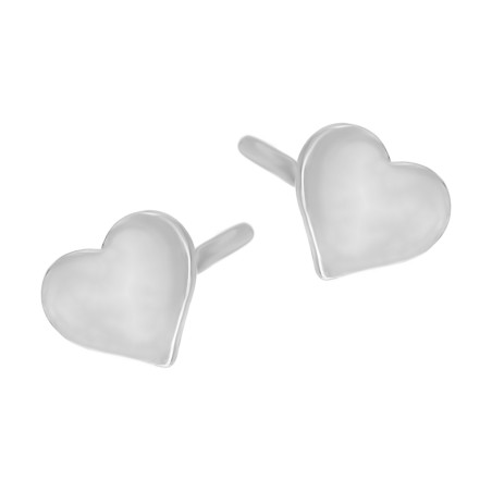 Kolczyki w kształcie gładkiego serca srebro 925