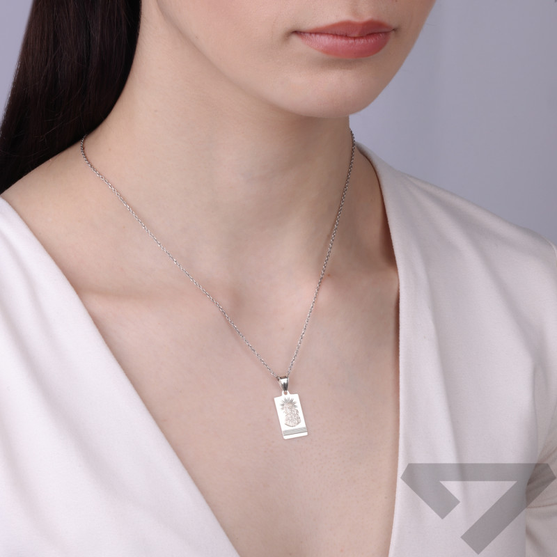 Medalik srebrny Matka Boska Częstochowska na blaszce, próba 925