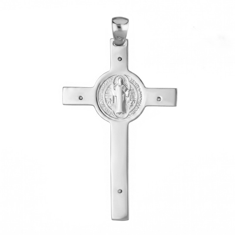 Krzyżyk Benedyktyński z wizerunkiem Pana Jezusa, srebro 925