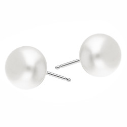 Kolczyki z perłą na sztyfcie 10 mm, zapięcie ze srebra 925