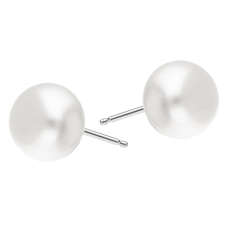 Kolczyki z perłą na sztyfcie 10 mm, zapięcie ze srebra 925