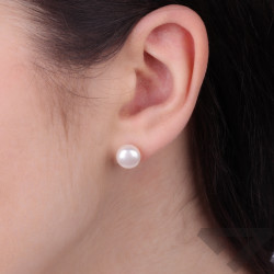 Kolczyki z perłą na sztyfcie 8,5 mm, zapięcie ze srebra 925