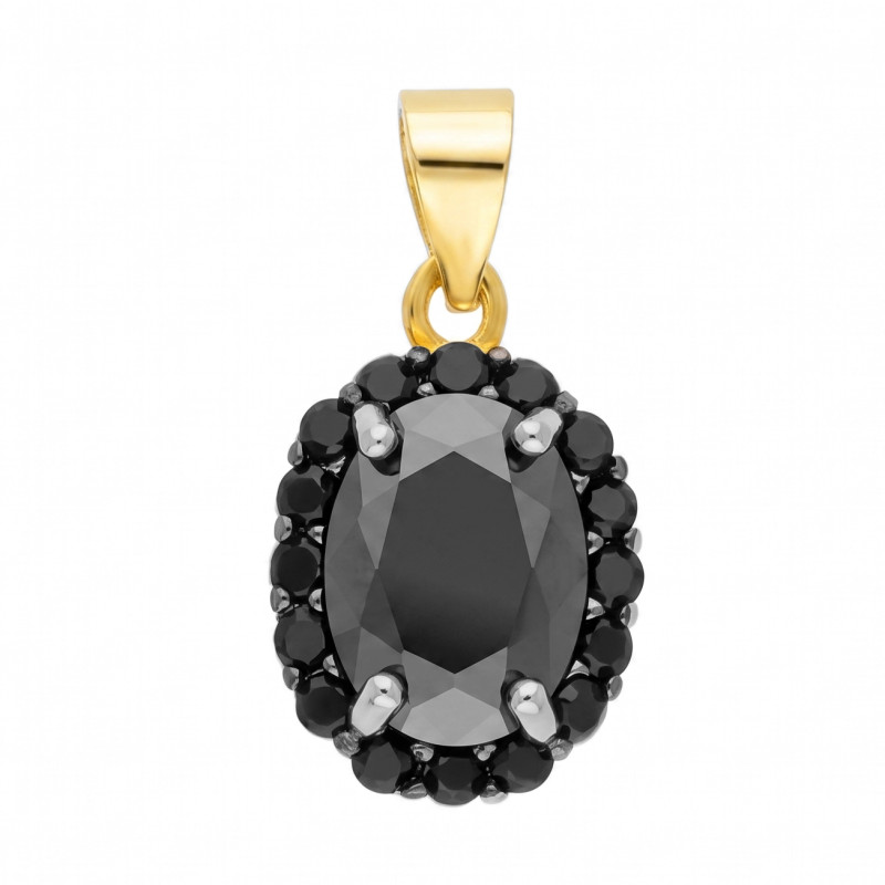 Komplet biżuterii kolczyki i wisiorek Markiza owal, srebro 925 koloru złotego